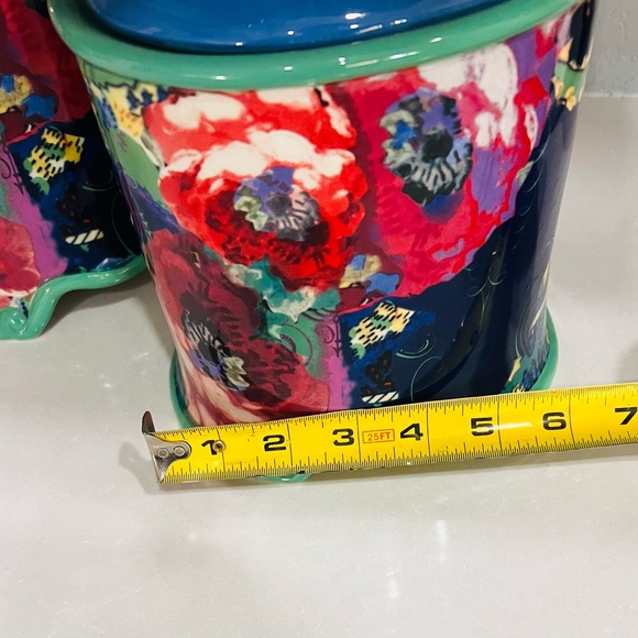 Three Piece Floral Ceramic Canisters for Kitchen Tracy Porter Vintage - Picture 7 of 11